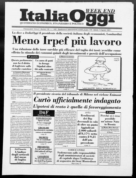 Italia oggi : quotidiano di economia finanza e politica